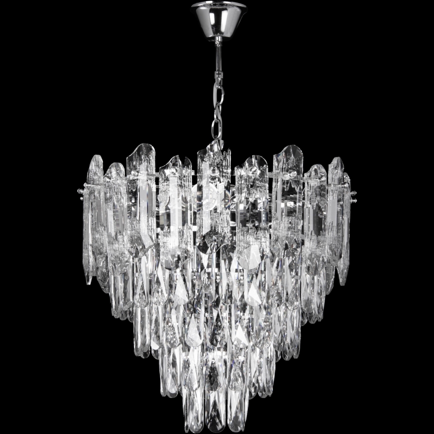 LED Luster na lancu 7xE27/60W/230V + 4xLED/6W pr. 40 cm sjajni krom