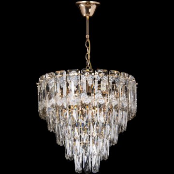 LED Luster na lancu 7xE27/60W/230V + 4xLED/6W pr. 40 cm zlatna