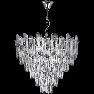 LED Luster na lancu 9xE27/60W/230V + 6xLED/6W pr. 50 cm sjajni krom