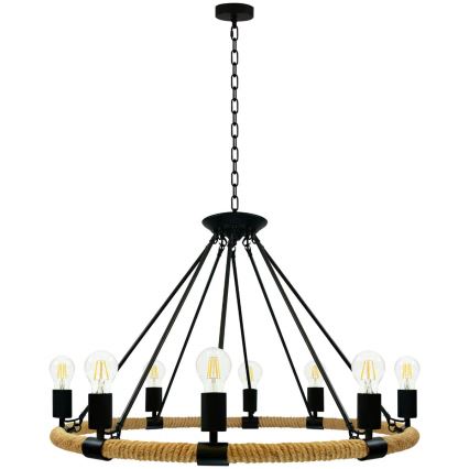 LED Luster na lancu ROPE ARTHUR 8xE27/6W/230V