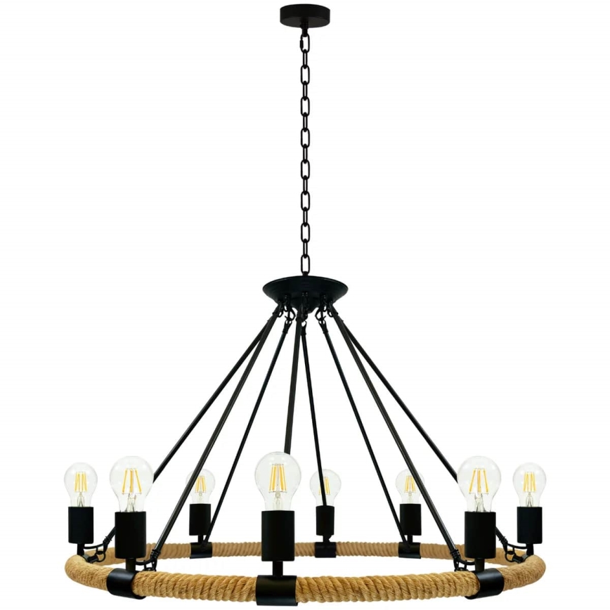 LED Luster na lancu ROPE ARTHUR 8xE27/6W/230V