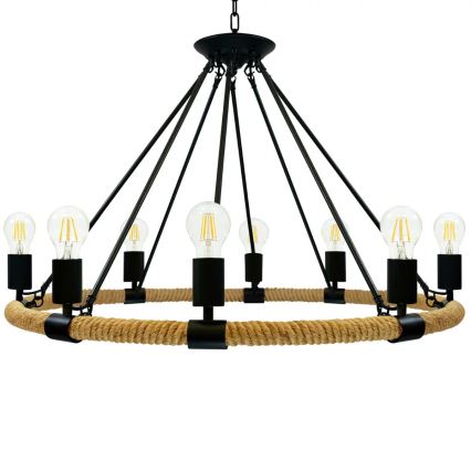 LED Luster na lancu ROPE ARTHUR 8xE27/6W/230V