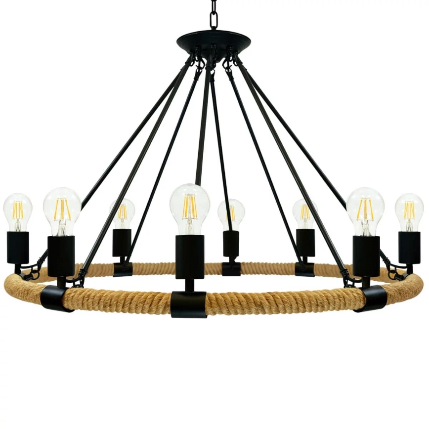 LED Luster na lancu ROPE ARTHUR 8xE27/6W/230V