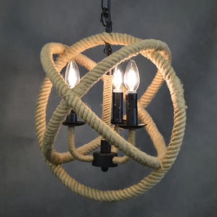 LED Luster na lancu ROPE GLOBO 3xE14/4,3W/230V
