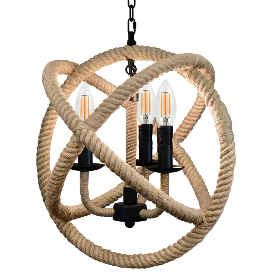 LED Luster na lancu ROPE GLOBO 3xE14/4,3W/230V