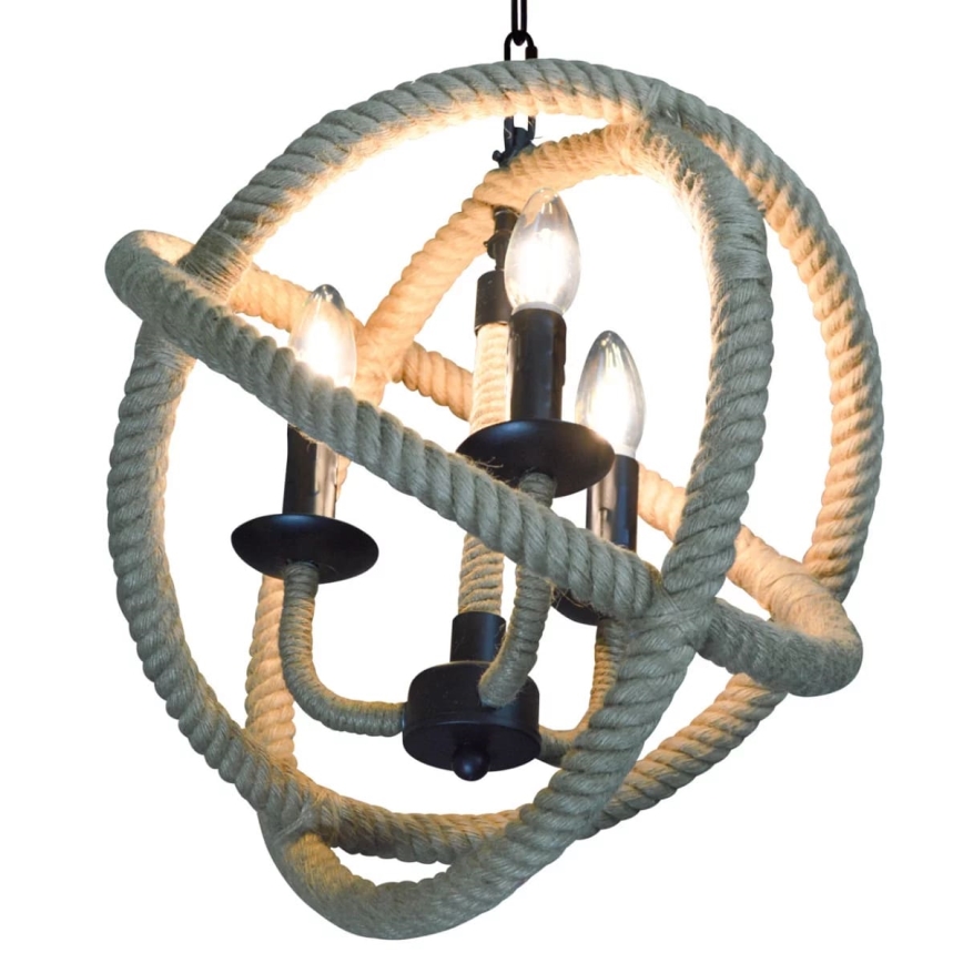 LED Luster na lancu ROPE GLOBO 3xE14/4,3W/230V