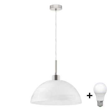 LED luster na sajli 1xE27/60W/230V bela