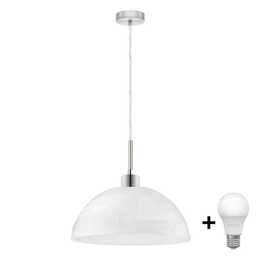 LED luster na sajli 1xE27/60W/230V bela