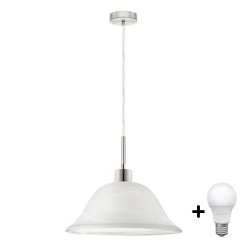 LED luster na sajli 1xE27/60W/230V bela