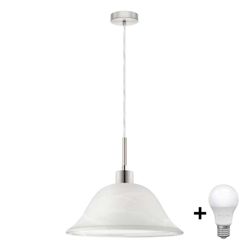 LED luster na sajli 1xE27/60W/230V bela