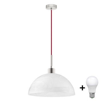 LED luster na sajli 1xE27/60W/230V bela