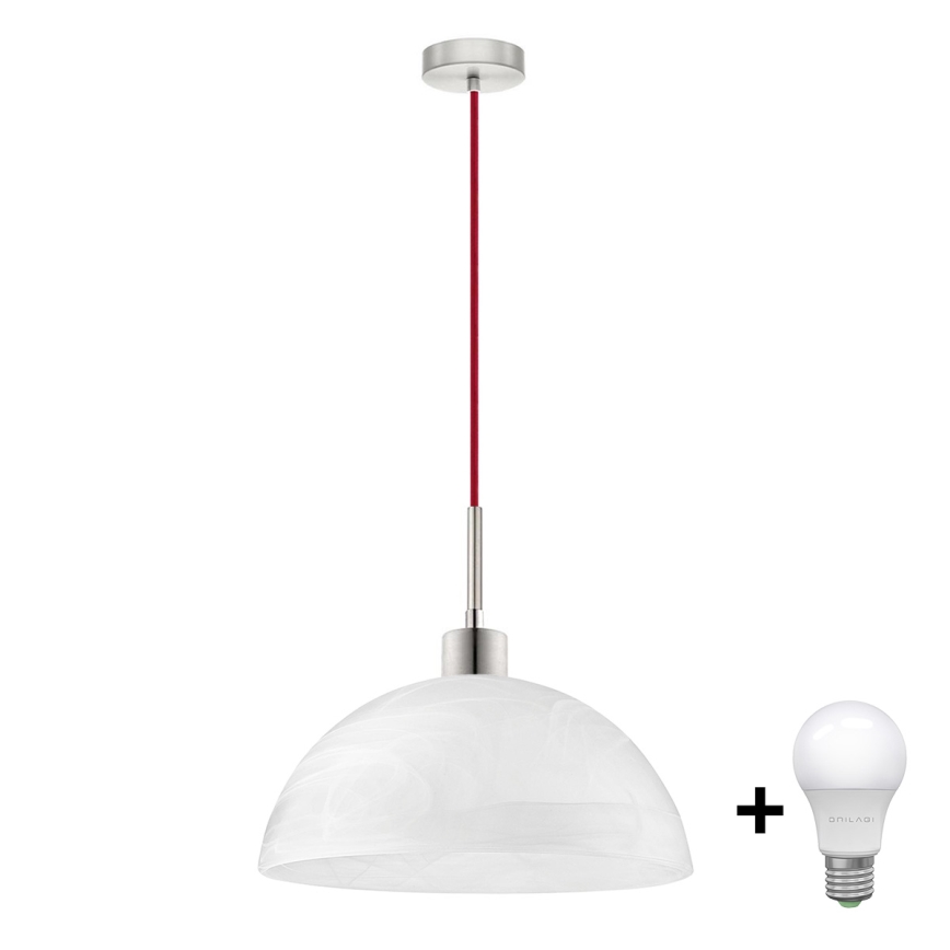 LED luster na sajli 1xE27/60W/230V bela