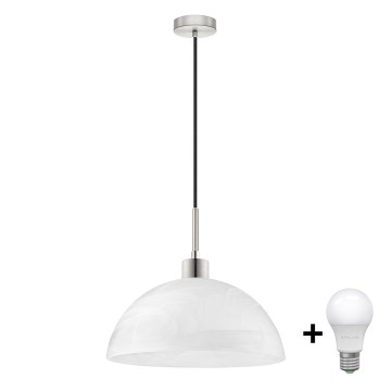 LED luster na sajli 1xE27/60W/230V bela