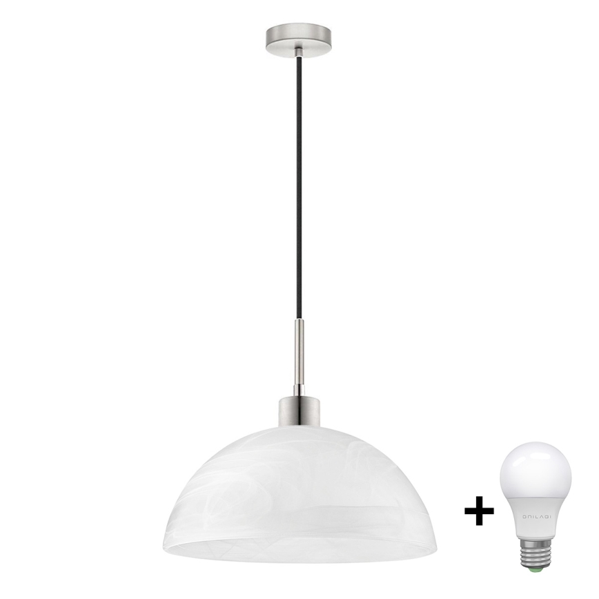 LED luster na sajli 1xE27/60W/230V bela