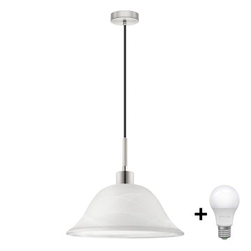 LED luster na sajli 1xE27/60W/230V bela