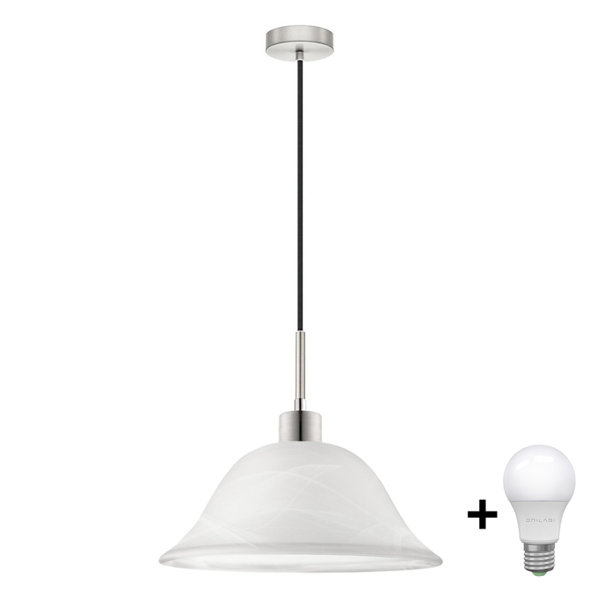 LED luster na sajli 1xE27/60W/230V bela