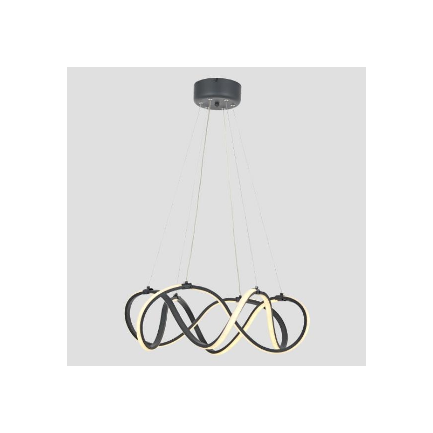 LED luster na sajli 2xLED/27W/230V 3000/4000/6000K crno