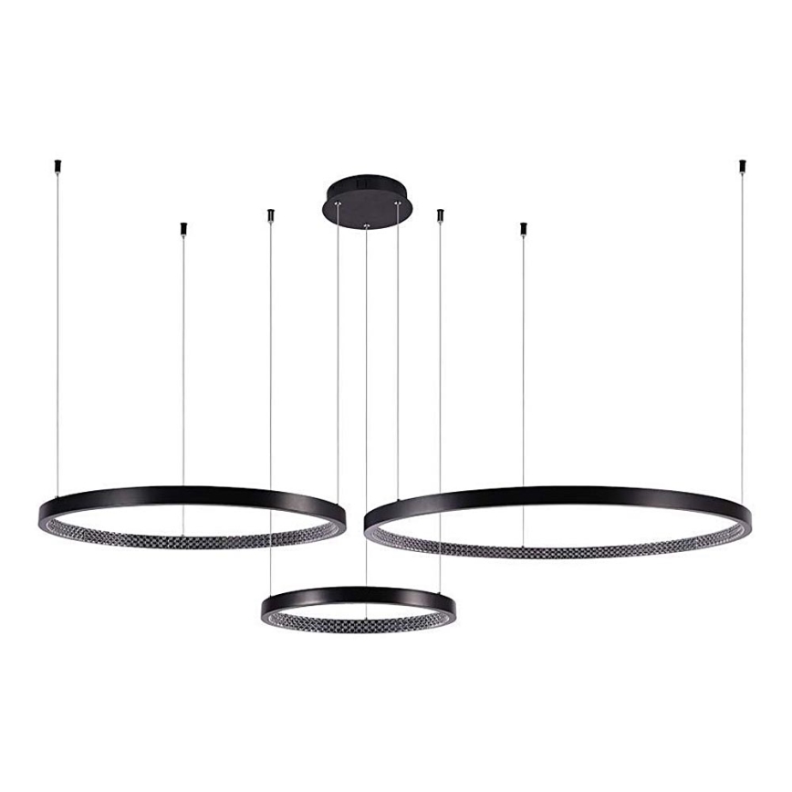 LED luster na sajli 3xLED/19W/230V 3000K crno