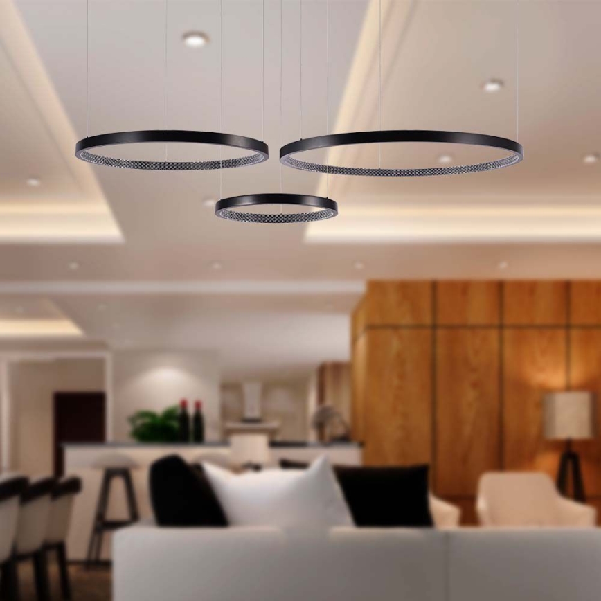 LED luster na sajli 3xLED/19W/230V 4000K crno