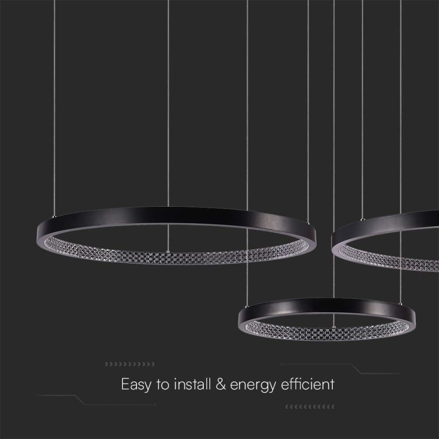 LED luster na sajli 3xLED/19W/230V 4000K crno
