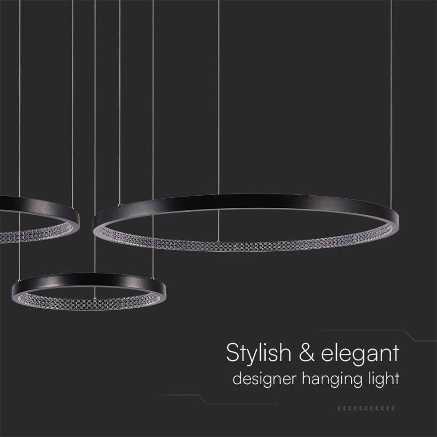 LED luster na sajli 3xLED/19W/230V 4000K crno