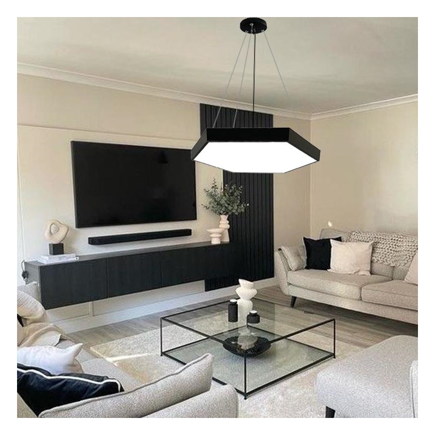 LED luster na sajli, 40 W, 230 V, 4000 K, prečnik 60 cm