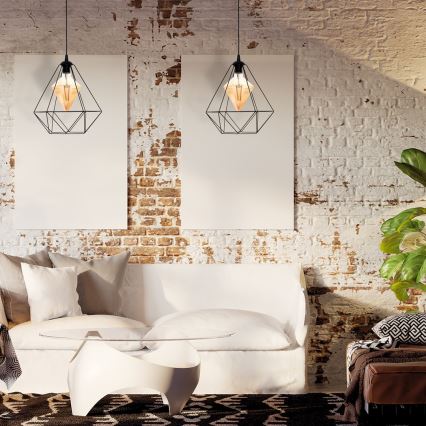 LED luster na sajli ALAMBRE 1xE27/4W/230V crno