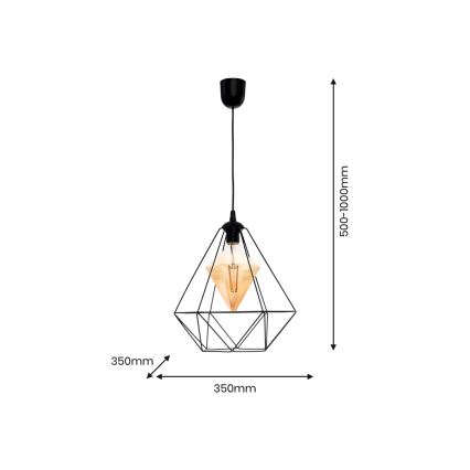 LED luster na sajli ALAMBRE 1xE27/4W/230V crno