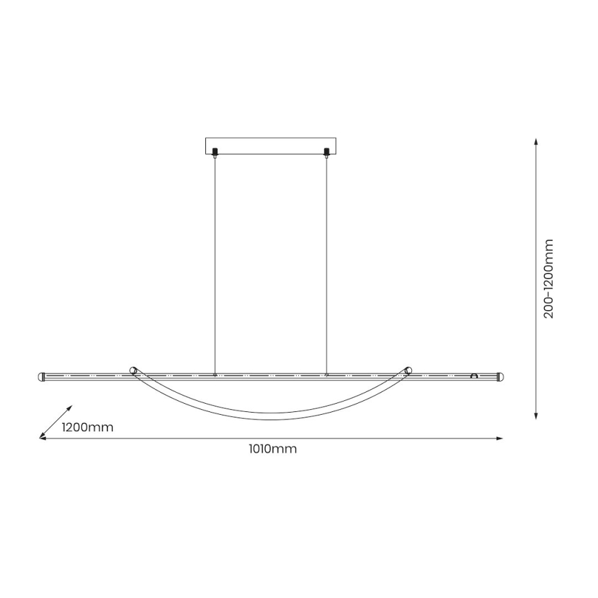 LED luster na sajli AMBAR LED/35W/230V crno