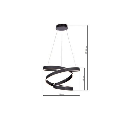 LED Luster na sajli ANDROMEDA LED/45W/230V
