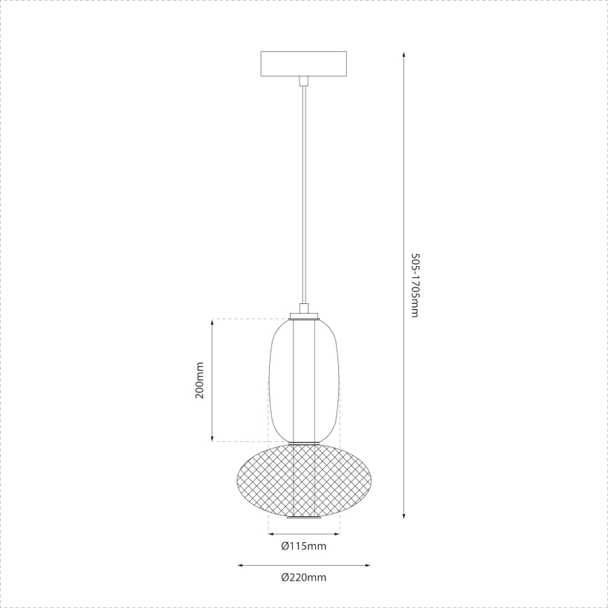 LED luster na sajli ARAME LED/15W/230V pr. 22 cm crno