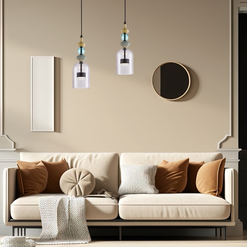 LED luster na sajli ARTE LED/12W/230V pr. 13 cm crno