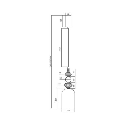 LED luster na sajli ARTE LED/12W/230V pr. 13 cm crno