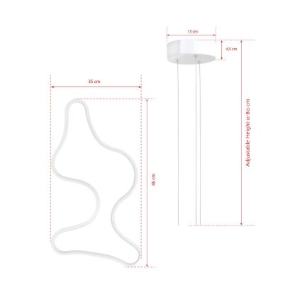 LED luster na sajli ARTISAN LED/36W/230V 6500K bela