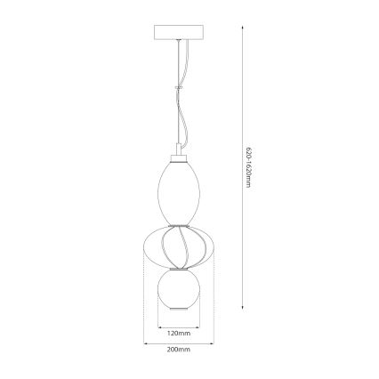 LED luster na sajli ASCOLI LED/18W/230V pr. 20 cm bež