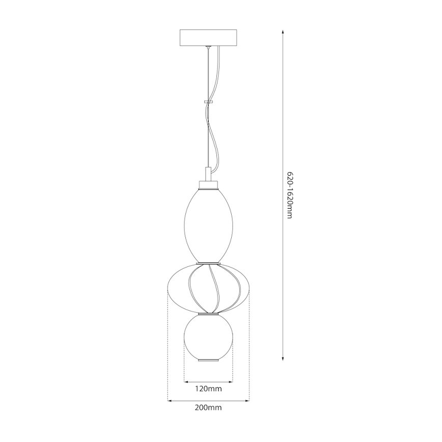 LED luster na sajli ASCOLI LED/18W/230V pr. 20 cm bež