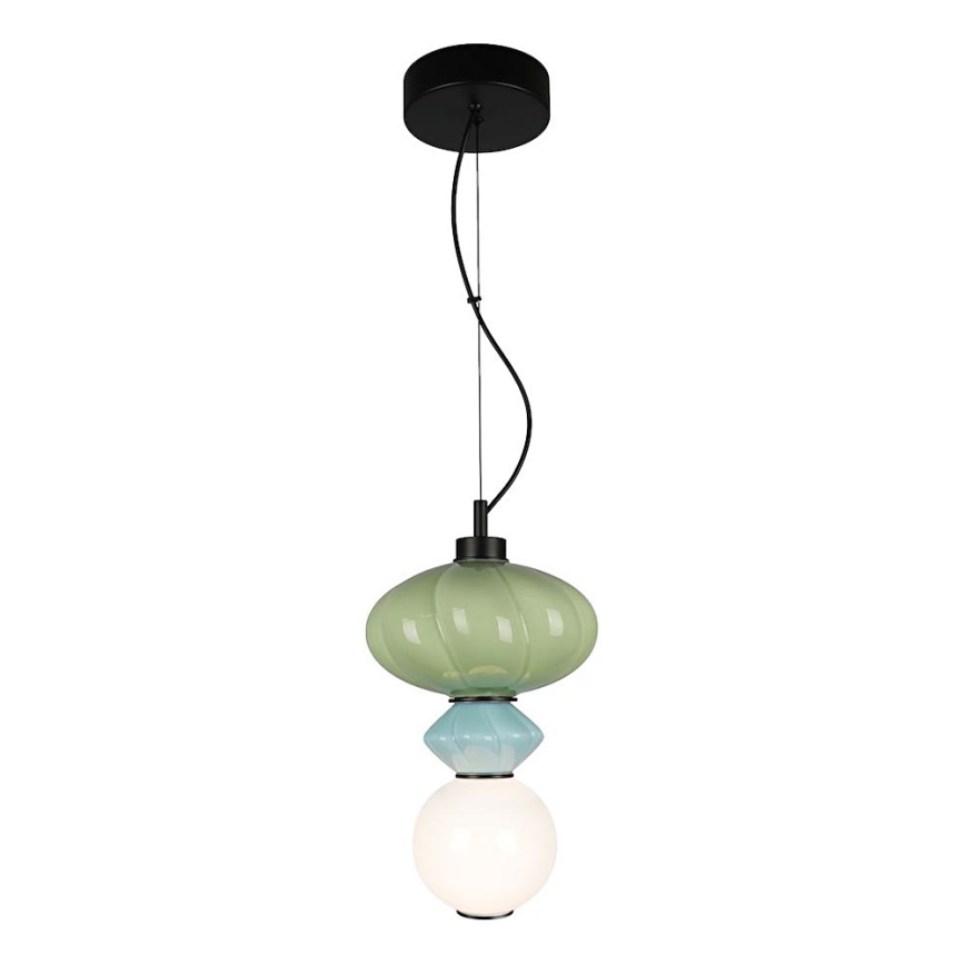 LED luster na sajli ASCOLI LED/8W/230V pr. 20 cm zelena/plava