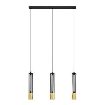 LED luster na sajli BARS 3xGU10/4,8W/230V crno/zlatna