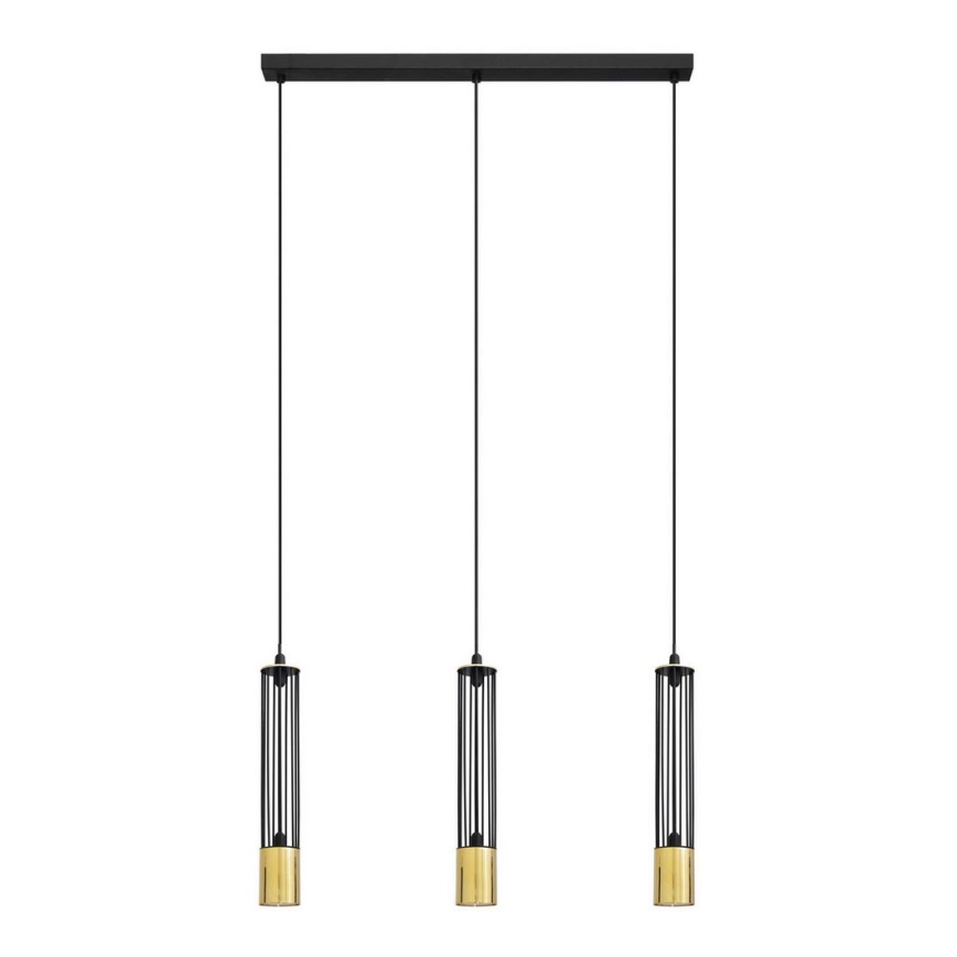 LED luster na sajli BARS 3xGU10/4,8W/230V crno/zlatna