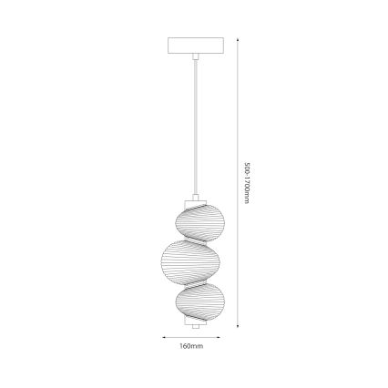 LED luster na sajli BOLLA LED/12W/230V pr. 16 cm dimno
