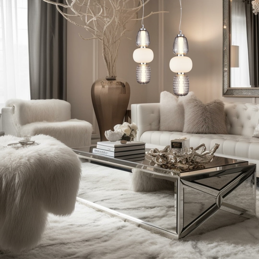 LED luster na sajli CARO LED/28W/230V, sjajni hrom