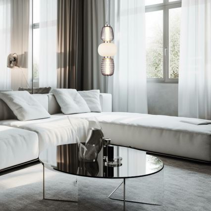 LED luster na sajli CARO LED/28W/230V, sjajni hrom