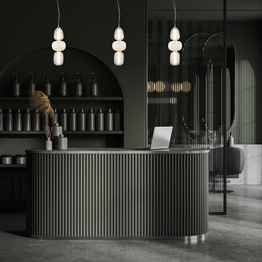 LED luster na sajli CARO LED/28W/230V zlatan