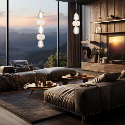 LED luster na sajli CARO LED/28W/230V zlatan