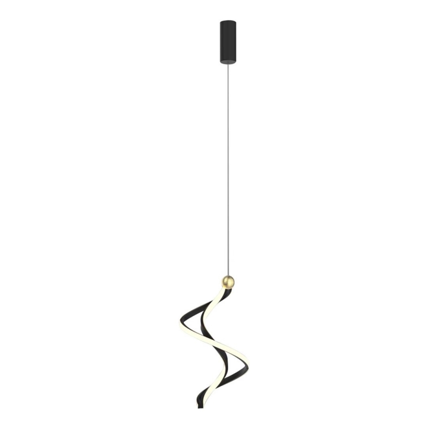 LED luster na sajli COLIA LED/19W/230V crno/zlatna