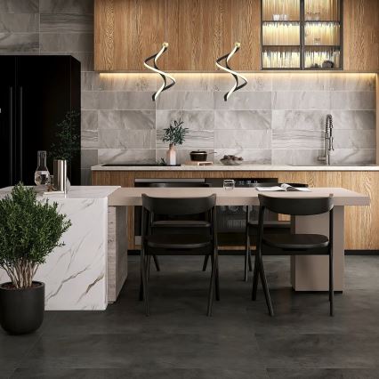 LED luster na sajli COLIA LED/19W/230V crno/zlatna