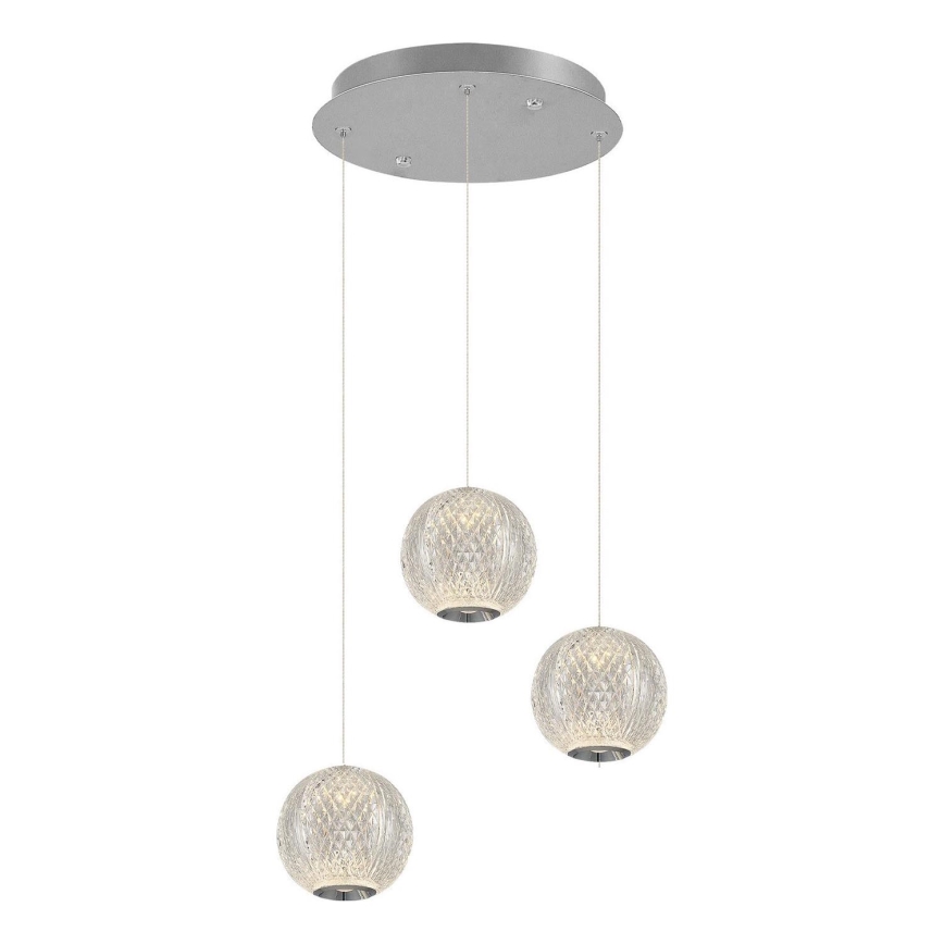 LED luster na sajli CREMONA 3xLED/5W/230V 3000K mat hrom