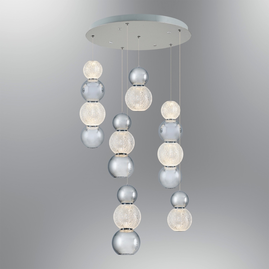 LED luster na sajli CREMONA LED/34W/230V 3000K mat hrom