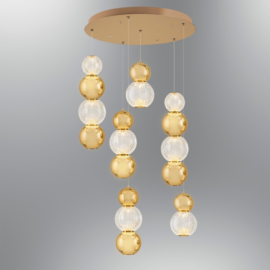 LED luster na sajli CREMONA LED/34W/230V 3000K zlatni