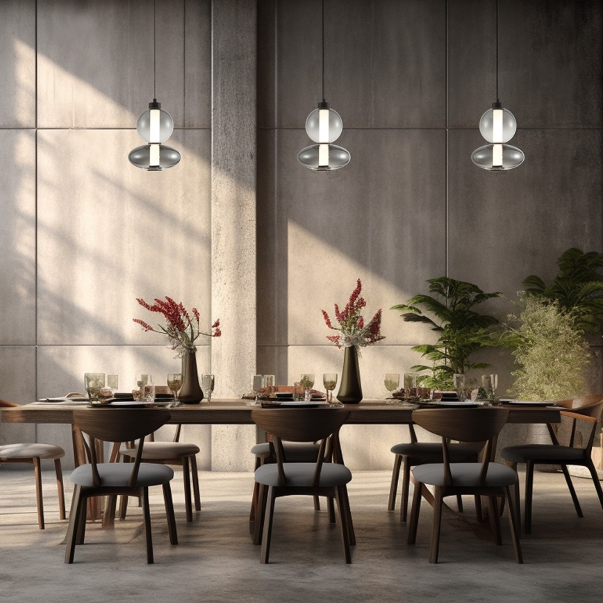 LED luster na sajli DAPHNE LED/12W/230V sivo